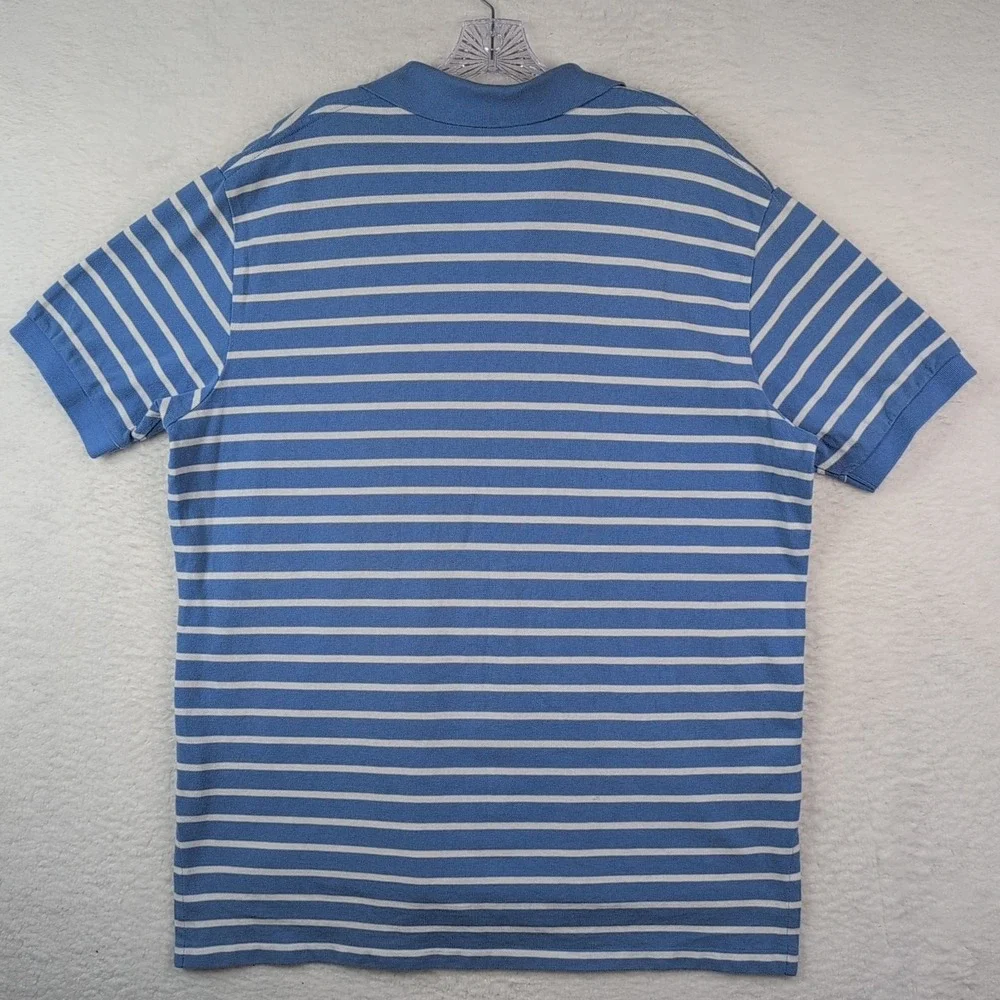 Polo‎ Ralph Lauren Polo Shirt Men's XL Blue White Striped VTG Short Sleeve